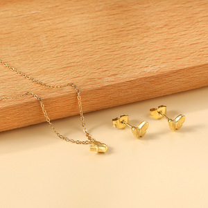 Ensemble de bijoux papillon pour femmes, en acier inoxydable, avec cristaux et strass, boucles d'oreilles et collier, pour un usage quotidien, style élégant et tendance - Product Image 3