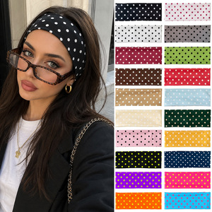 Bandeau élastique à pois pour le yoga, bandeau de maquillage absorbant la transpiration, accessoire capillaire pour le sport et le fitness pour femmes - Product Image 1