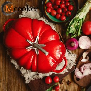 Casserole en fonte classique boucle en forme de <span class=keywords><strong>tomate</strong></span> poignées couvercle en métal enduit d'émail pour la cuisine de ragoût de poitrine de <span class=keywords><strong>boeuf</strong></span> - Product Image 5