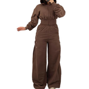 Conjunto Casual <span class=keywords><strong>para</strong></span> Mujer KY, Sudadera con Cremallera y Pantalones Holgados, Diseño con Cordones, Estilo Urbano Y2K, Dos Piezas - Product Image 2