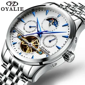 Custom Logo Auto Date Automatic Watches Mechanical Man double tourbillon mechanical watch