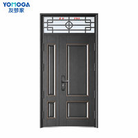 Puerta de Seguridad de Doble Hoja de Acero Inoxidable para Entrada Principal Exterior de Viviendas, Villas y Apartamentos