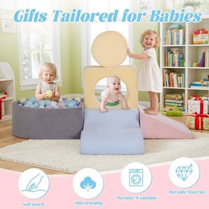 Juego de 7 Bloques de Espuma Coloridos con Cubierta de Terciopelo, Lavables, Suaves, Modulares, para Escalar, Gatear y Deslizarse, para Niños Pequeños de 1 a 3 Años - Product Image 3