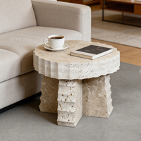 Plateaux de table extensibles en marbre travertin de qualité supérieure pour tables basses et d'appoint modernes et luxueuses pour salon