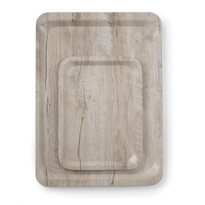 Vassoio di Servizio AmerBox in Melamina con Stampa Effetto Legno Chiaro 240x340mm, Elegante Texture Legnosa per Uso Domestico o Commerciale - Product Image 1