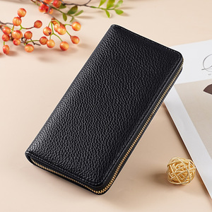 Cartera Larga de Gran Capacidad para Mujer de Piel Sintética Suave con Cierre de Cremallera y Textura de Lichi, Elegante Monedero para Comercio Transfronterizo - Product Image 6