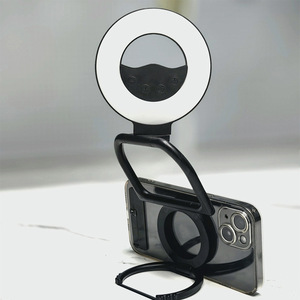 Support de téléphone magnétique avec anneau lumineux LED et trépied pour selfies, compatible avec les barres lumineuses magnétiques, support pour smartphone pour <span class=keywords><strong>iPhone</strong></span> Samsung - Product Image 3