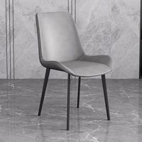 Chaise de salle à manger moderne minimaliste haut de gamme avec dossier en métal Meubles de table à manger