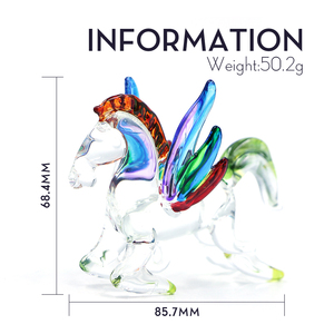 도매 미니어처 새로운 스타일 무라노 교수형 유리 그림 동물 말 공예 벽 예술 장식 - Product Image 3