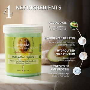 Maschera per <span class=keywords><strong>Capelli</strong></span> Nutriente all'Olio di Avocado <span class=keywords><strong>e</strong></span> Oliva con Proteine <span class=keywords><strong>e</strong></span> Biotina, Formula 2-in-1 per Riparazione da Danni Termici, Etichetta Privata - Product Image 3