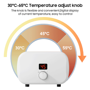 Mini chauffe-eau électrique instantané intelligent 3500W-5500W sans réservoir pour cuisine, douche, usage domestique et automobile en plastique - Product Image 5