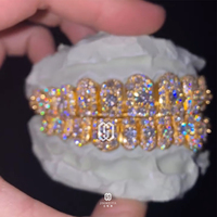 Grillz en argent 925 sertis de diamants VVS et de moissanite, style Hip Hop, pour hommes et femmes, bijoux personnalisés
