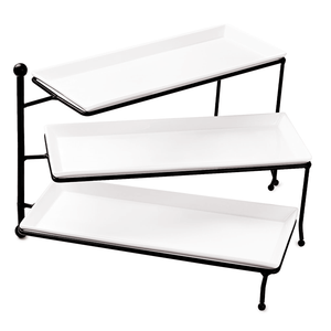 3 Tier Metal Food Serving <strong>Stand</strong> <strong>Plate</strong> Rack Cake <strong>Stand</strong> Afternoon Tea <strong>Stand</strong> with Serving Platter Tray Display Racks for Biscuit - Product Image 3