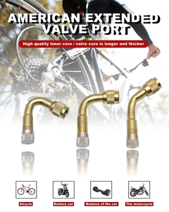 RIDERACE Vélo Air Pneu <span class=keywords><strong>Valve</strong></span> Extender 45/90/135 Degrés Angle Vélo En Laiton <span class=keywords><strong>Valve</strong></span> Adaptateur Pneu Gonflable Tube Extension Adapte - Product Image 5