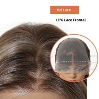 Perruque grande taille 13x6 avec raie latérale élégante et naturelle, style bob pour tous les jours, en stock, marron/blond