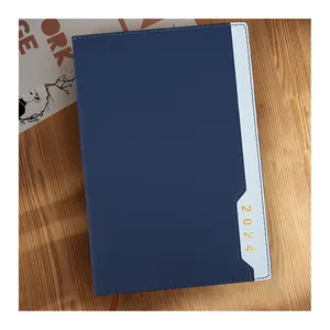 2024 New Design A4 Sketchbook Full Color Printing Perfect Binding Nice Eco-Friendly Paper Leather Journal Notebook With Pen