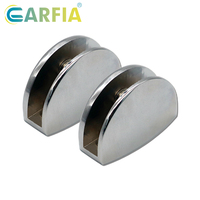 Supports de fixation pour étagères en verre Garfia 6 mm en alliage de zinc chromé, design moderne, réglables, durables, fixation murale