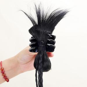 Extensiones de Cabello Trenzadas Y2K de Dos Hilos, Estilo Shuttlecock, Resistentes al Calor, Dulces, Modernas y Atrevidas, Cola de Caballo Doble - Product Image 4