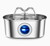 Fontaine à eau portable pour animaux de compagnie de grande capacité 3,2 L en acier inoxydable 304, rechargeable sans fil, automatique, étanche IPX4