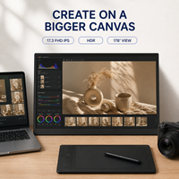 Monitor Portátil para Creadores de Contenido, 17.3 Pulgadas, FHD IPS 1920x1080, Pantalla Externa para Edición de Video, Revisión de Fotos y Juegos