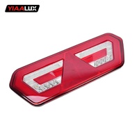 Feu arrière LED hexagonal pour remorque, feu stop, clignotant, marche arrière, lentille rouge pour semi-remorque, remorque de fret, camion benne