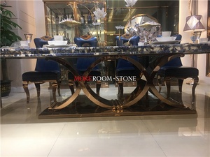 Muebles de Sala de Estar de Lujo, Mesa de Granito Azul Bahina con Piedras Semipreciosas en Dubái - Product Image 2