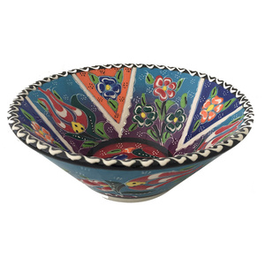 Cuenco plano de cerámica clásico antiguo turco hecho a mano de 10 CM V - Product Image 1