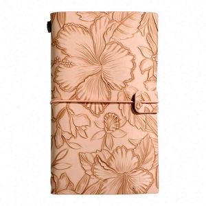 Carnet portable A6 rétro gravé pour notes de voyage, carnet vierge à grille épaisse et fraîche - Product Image 6
