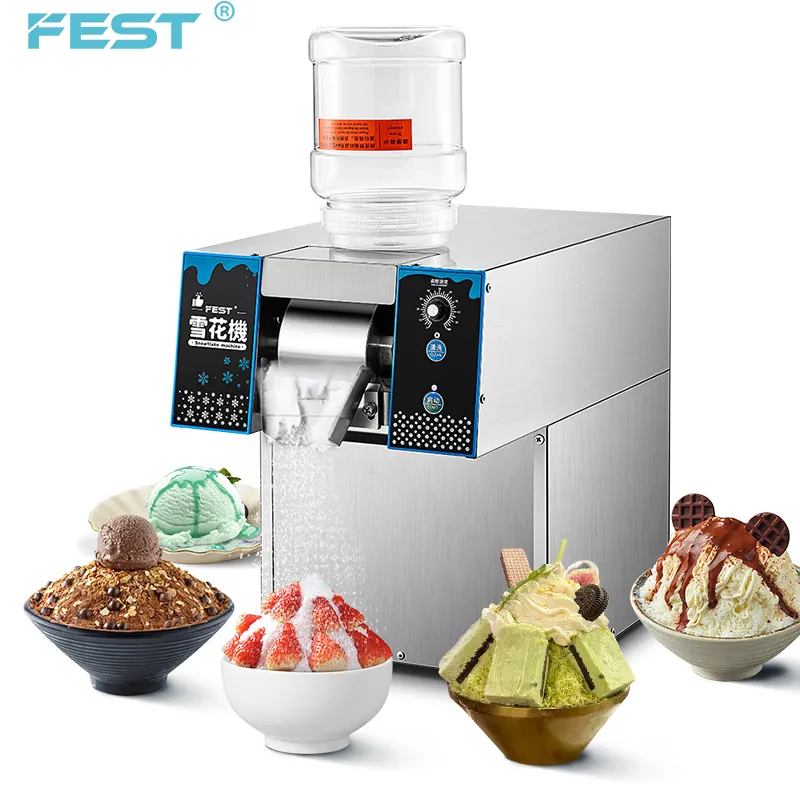 FEST Manual Snowflake Ice Machine for Business Fabricação de gelo neve de alta qualidade com sistema refrigerado a água