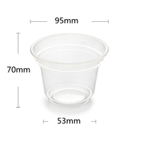 Pot en Plastique à Paroi Simple PP de 260 ml/7 oz, avec Couvercle et Cuillère pour Desserts, Yogourt, Crème Glacée, Pouding, Lait, Gâteaux et Diverses Présentations