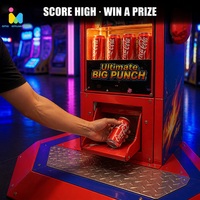 Testeur de force de boxe à monnayeur, jeu d'arcade de frappe avec affichage LED du score et des récompenses, pour parcs d'attractions et centres de divertissement familial
