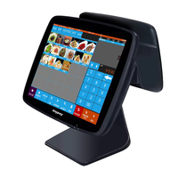 Système de caisse tout-en-un Zhongji A3D à double écran (15 pouces principal, 11,6 pouces secondaire) avec tablette compatible Windows