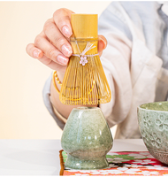 Fouet à matcha japonais personnalisé avec logo, fouet et cuillère en bambou avec logo personnalisé, fouet à thé en bambou Chasen