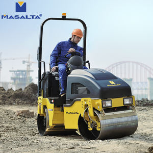 Verdichter Straßen maschinen Kubota HONDA Motor Masalta Kleine Aufsitz-Vibrations walzen maschine Gelenk-Tandem-Doppelt rommel - Product Image 2