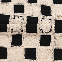 Broderie à carreaux rétro française 100% coton Patchwork couleur dentelle tissu pour la décoration de la maison et la conception de vêtements