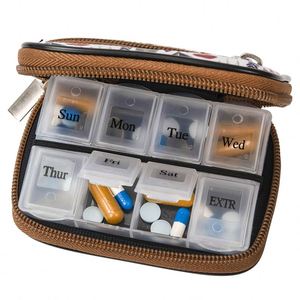 Fashion <b>Smart</b> Vitamin Case Travel Luxury Fabric Organizer <b>Wallet</b> Pill Box With Keychain - Product Image 2