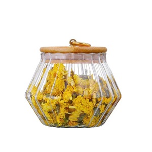 Hiện Đại Cao Thủy Tinh Borosilicate Kín Jar Sọc Hình Đặc Biệt Trà Canister Hoa Nhà Bếp Lưu Trữ Jar Tổ Chức Chai - Product Image 5