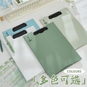 Portapapeles plegable vertical A4, tablero de escritura de plástico para estudiantes, notas de reuniones y exámenes, con una sola pinza, 310x233mm - Product Image 3