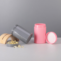 Boîte de conserve ronde en plastique PET vide de 200 ml et 250 ml, avec couvercle hermétique, bouchon à vis et insert, pour emballage de thé.