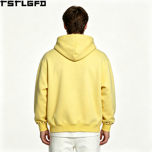 Sweat à capuche zippé personnalisé à imprimé abstrait pour homme, jaune, avec strass colorés, style graffiti streetwear, vente en gros - Product Image 3
