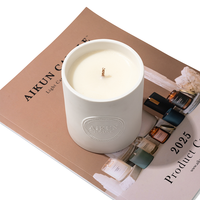 AIKUN Source Factory Customization Minimalist White Ceramic Jar Gift Box Private Label Scented Candle for Corporate Gifting