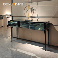 Console italienne Alba, meuble de salon, entrée, porche, bureau, armoire de commande de luxe au design moderne, table console avec miroir