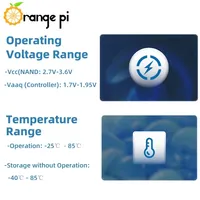 Module Orange Pi EMMC 32GB/64GB/256GB Vitesses rapides de lecture/écriture Plastique haute performance Marque GBE Compatible Orange Pi 5 Plus 3B