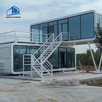Maison capsule préfabriquée extensible pour atelier ou villa, avec design carré