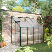 Kit hot house en polycarbonate avec cadre en aluminium, porte coulissante, évent de toit