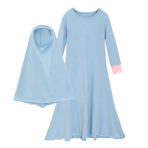Girls Children's Spring and Autumn <strong>Models</strong> <strong>Abaya</strong> With Hijab for Kids - Product Image 2