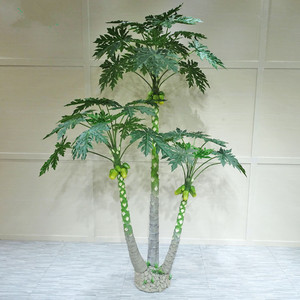 Plantes artificielles <span class=keywords><strong>de</strong></span> bureau, 1 pièce, matériau PE vert, décoration en plastique, <span class=keywords><strong>arbre</strong></span> à <span class=keywords><strong>papaye</strong></span> - Product Image 2
