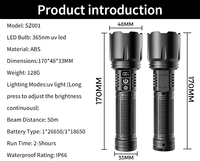 Lampe torche rechargeable à double faisceau 7 LED, lumière blanche et rouge variée, 1000LM, corps en ABS, USB, pour camping, randonnée, utilisation en cas d'urgence