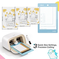 Machine de découpe vinyle, kit créateur de cartes, fabricant d'autocollants compact intelligent avec étui de transport et accessoires, beige