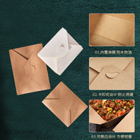 Boîtes d'emballage alimentaire jetables en gros, boîtes à lunch en papier kraft, boîtes en papier pour salades et plats légers de restauration rapide